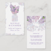 薄紫メイスンジャールブーケフローラウォーターエレガントカラー 名刺 (正面/裏面)