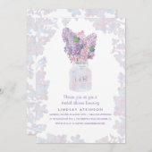 薄紫メイスンジャー | 水彩フローラブライダルシャワー 招待状 (正面/裏面)