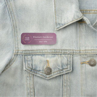 薄紫メタリックとロゴ 名札