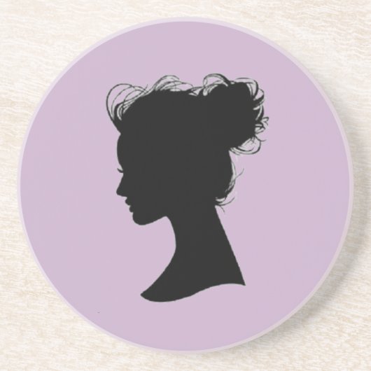 薄紫メッシーヘアカメオ砂岩コースター コースター (正面)