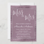薄紫メ恋しく思タルフォイルMrsブライダルシャワー 招待状 (正面)