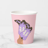 薄紫モダンカウボーイ女性のカーボーイウェスタンブーツ 紙コップ (正面)