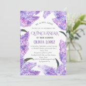 薄紫モダンキンセアニラパープルラベンダー誕生日 招待状 (スタンド正面)