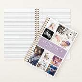 薄紫モダンギャラリー10ベビーフォトコラージュ ノートブック (内側)