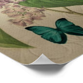 薄紫モダンスクリプトヴィンテージパリスエッフェルタワー ポスター (角)