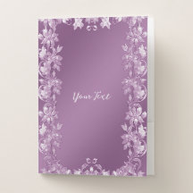 薄紫モダンフローラポケットフォルダー