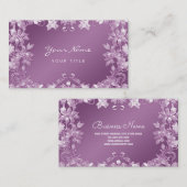 薄紫モダンフローラ名刺 名刺 (正面/裏面)