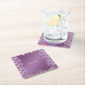 薄紫モダンフローラ紙コースター スクエアペーパーコースター (インサイチュ)