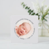 薄紫モダンベビー誕生発表写真カード 案内状 (スタンド正面)