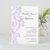 薄紫モダンリーフ旋回ブライダルシャワーの招待 招待状 (スタンド正面)