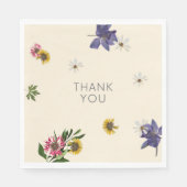 薄紫モダン暗い赤紫色フローラサンキューナプキンス スタンダードランチョンナプキン (正面)