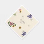 薄紫モダン暗い赤紫色フローラサンキューナプキンス スタンダードランチョンナプキン (角)