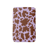 薄紫モダン紫と茶色の牛の皮膚プリント バスマット (正面縦)