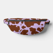 薄紫モダン紫と茶色の牛の皮膚プリント ファニーパック (レイダウン)