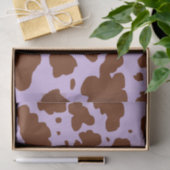 薄紫モダン紫と茶色の牛の皮膚プリント 薄葉紙 (ギフト)