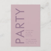 薄紫モダン紫色の名前ウェディングレセプション エンクロージャーカード (正面)