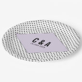 薄紫モダン結婚水玉模様 ペーパープレート (アングル)