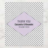 薄紫モダン結婚水玉模様 ワインラベル (シングルラベル)