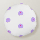薄紫モダン花イラストレーション円枕 ラウンドクッション (裏面)