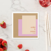 薄紫モダン金ゴールド幾何学的カスタムウェディング スタンダードカクテルナプキン (インサイチュ)