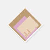 薄紫モダン金ゴールド幾何学的カスタムウェディング スタンダードカクテルナプキン (角)