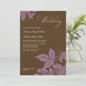薄紫モダン/ブラウンフローラ結婚式招待状 招待状 (スタンド正面)