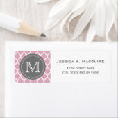 薄紫モノグラムのパープル&グレーラティス ラベル (インサイチュ)