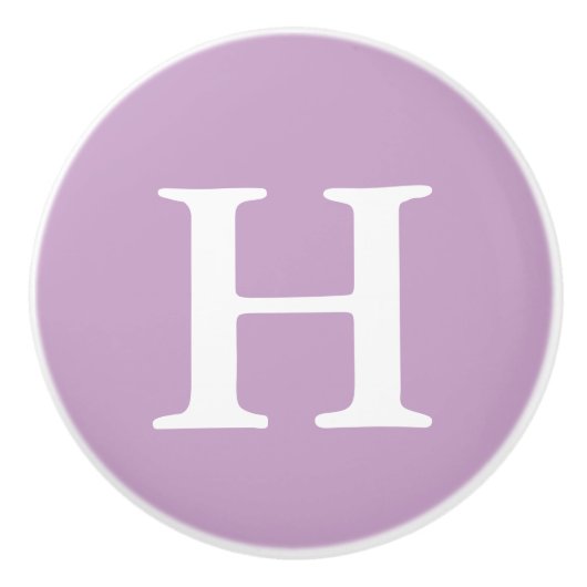 薄紫モノグラムの セラミックノブ (正面)