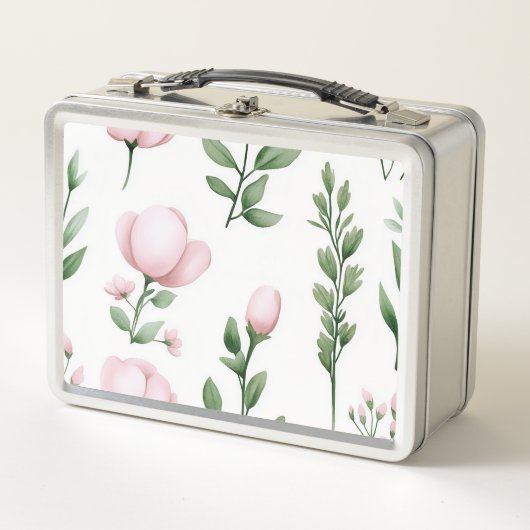 薄紫ユリ食品箱 メタルランチボックス (正面)
