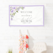 薄紫ラベエレガントンダーフローラシャワーへようこそ 横断幕 (インサイチュ)