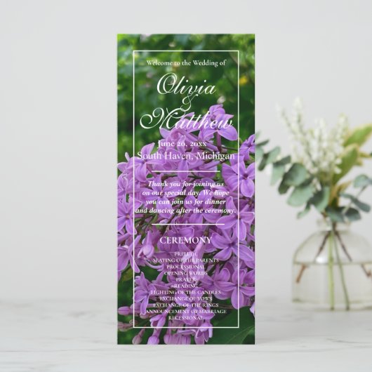 薄紫ラベエレガントンダーフローラ結婚式 プログラム (スタンド正面)