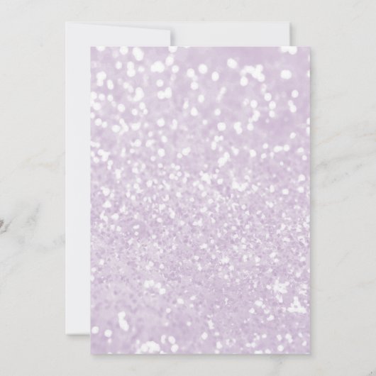 薄紫ラベガーリーンダーティール(緑がかった色)マーブルグリッタースウィート16 招待状 (裏面)