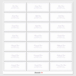 薄紫ラベクラシックンダースクリプトゲストアドレス シール