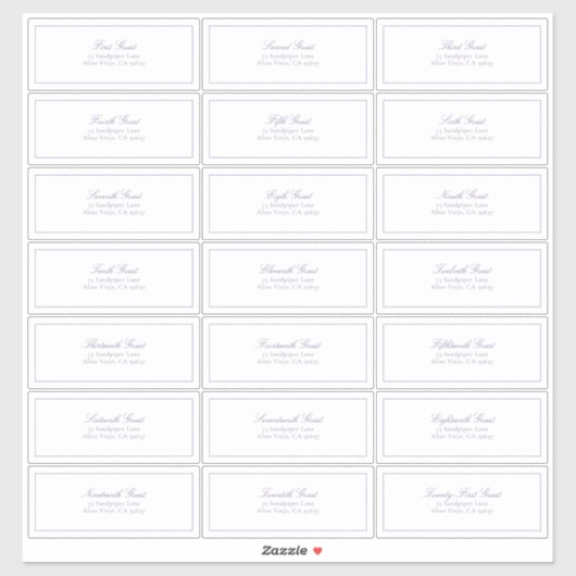 薄紫ラベクラシックンダースクリプトゲストアドレス シール (シート)