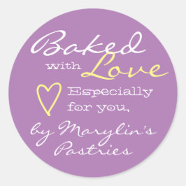 薄紫ラベシンプルンダーハートパステル製 ラウンドシール