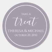 薄紫ラベシンプルンダー書道パーティーラベル ラウンドシール (正面)