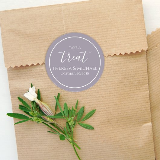 薄紫ラベシンプルンダー書道パーティーラベル ラウンドシール