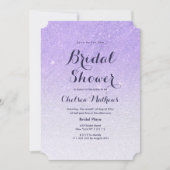 薄紫ラベフェイクングリッターグラデーションブライダルシャワー 招待状 (正面)