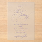 薄紫ラベモダンンラクラシッククド結婚 アクリル招待状 (正面)