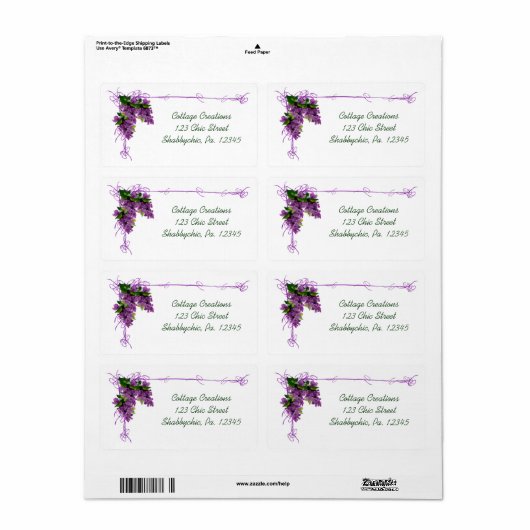 薄紫ラベル ラベル (フルシート)