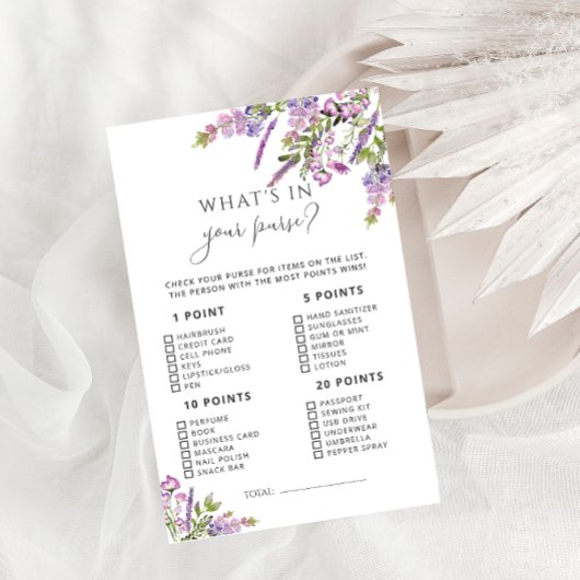 薄紫ラベンダーあなたの財布のゲームの中に何がある