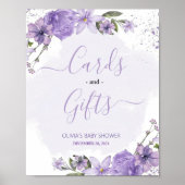 薄紫ラベンダーカードとギフトサイン ポスター (正面)