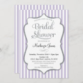 薄紫ラベンダーグレーブライダルシャワー招待 招待状 (正面/裏面)