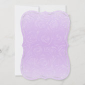 薄紫ラベンダーシルバープリンセスカンス誕生日 招待状 (裏面)