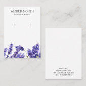 薄紫ラベンダーフラワージュエリーイヤリングディスプレイ 名刺 (正面/裏面)