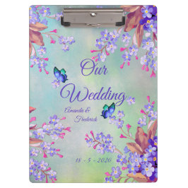 薄紫ラベンダーフラワー結婚ズ クリップボード