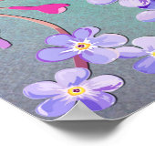 薄紫ラベンダーフラワー結婚ズ ポスター (角)