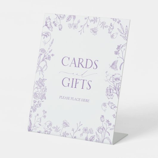 薄紫ラベンダーフランスのビクトリアンブライダルシャワーギフト 台座サイン (正面)