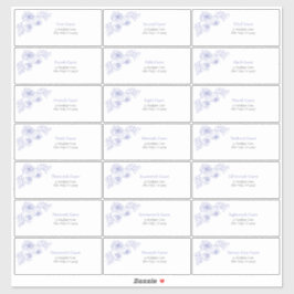 薄紫ラベンダーフローララインアートゲストアドレス シール