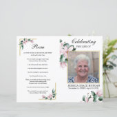 薄紫ラベンダーフローラ葬儀プログラムテンプレート (スタンド正面)